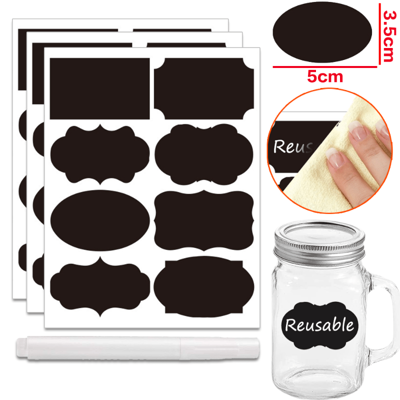 Jars Labels Erasable Chalkboard Labels Waterproof Sticker - Temu