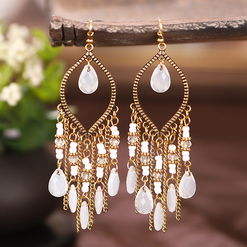 Beautiful silver Chain Long Dangler Earrings For Women and Girls
