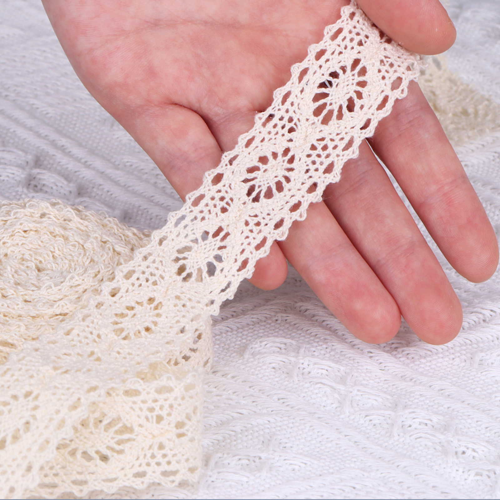 5yards Lace Ribbon Vintage Beige Cotton Lace Trim For Sewing - Temu