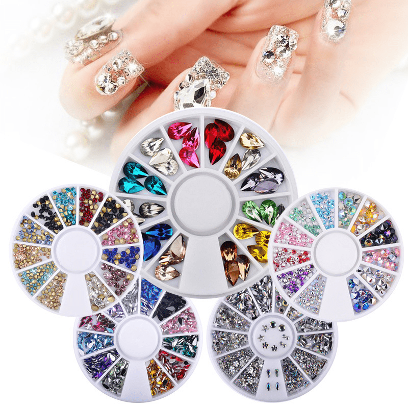 3d Mixed Color Flatback Crystal Beads Acrylic Nails Flatback