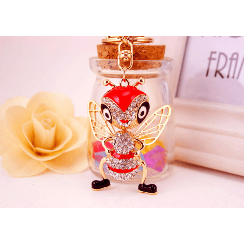 Alloy Enamel Bee Keychain Bag Accessory