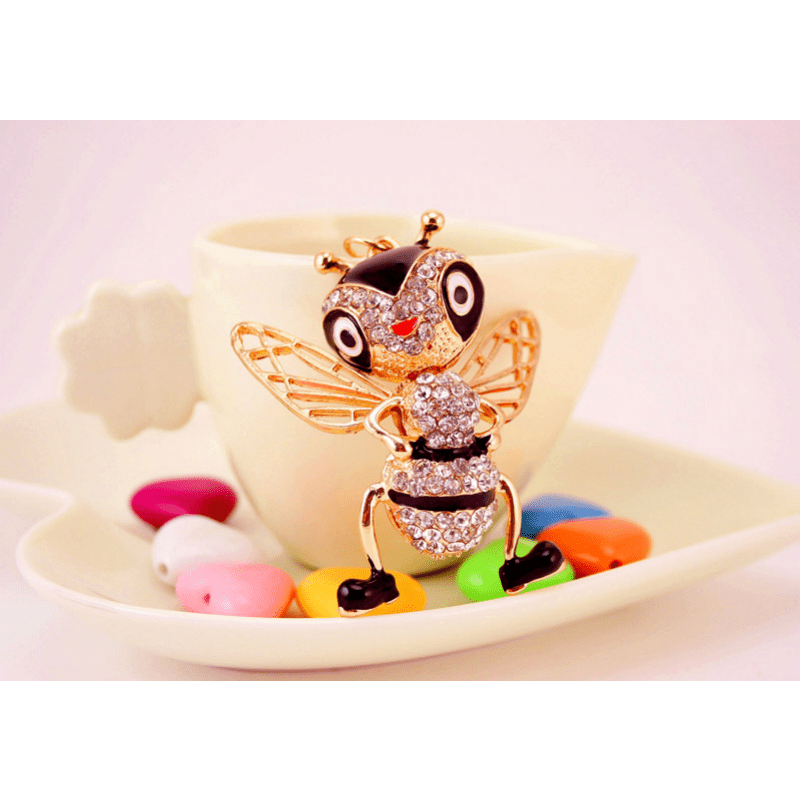 Alloy Enamel Bee Keychain Bag Accessory