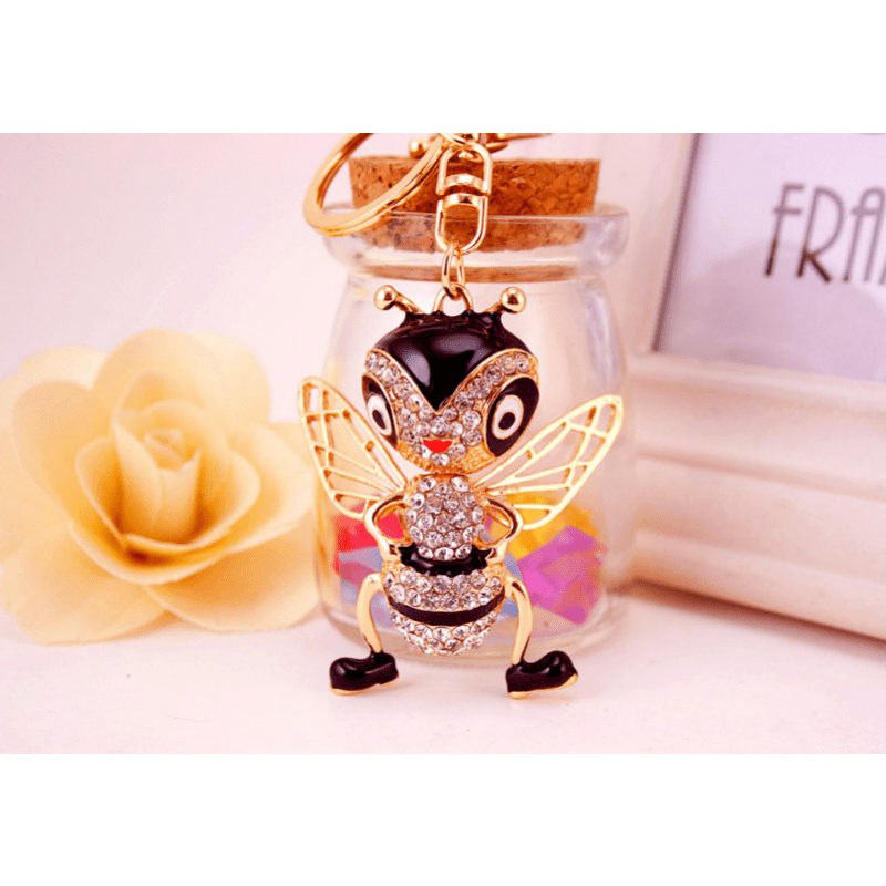 Alloy Enamel Bee Keychain Bag Accessory