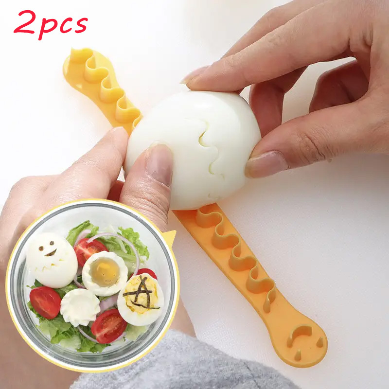 2pcs Boiled Eggs Slicer Making Breakfast Tools Creative Boiled Egg