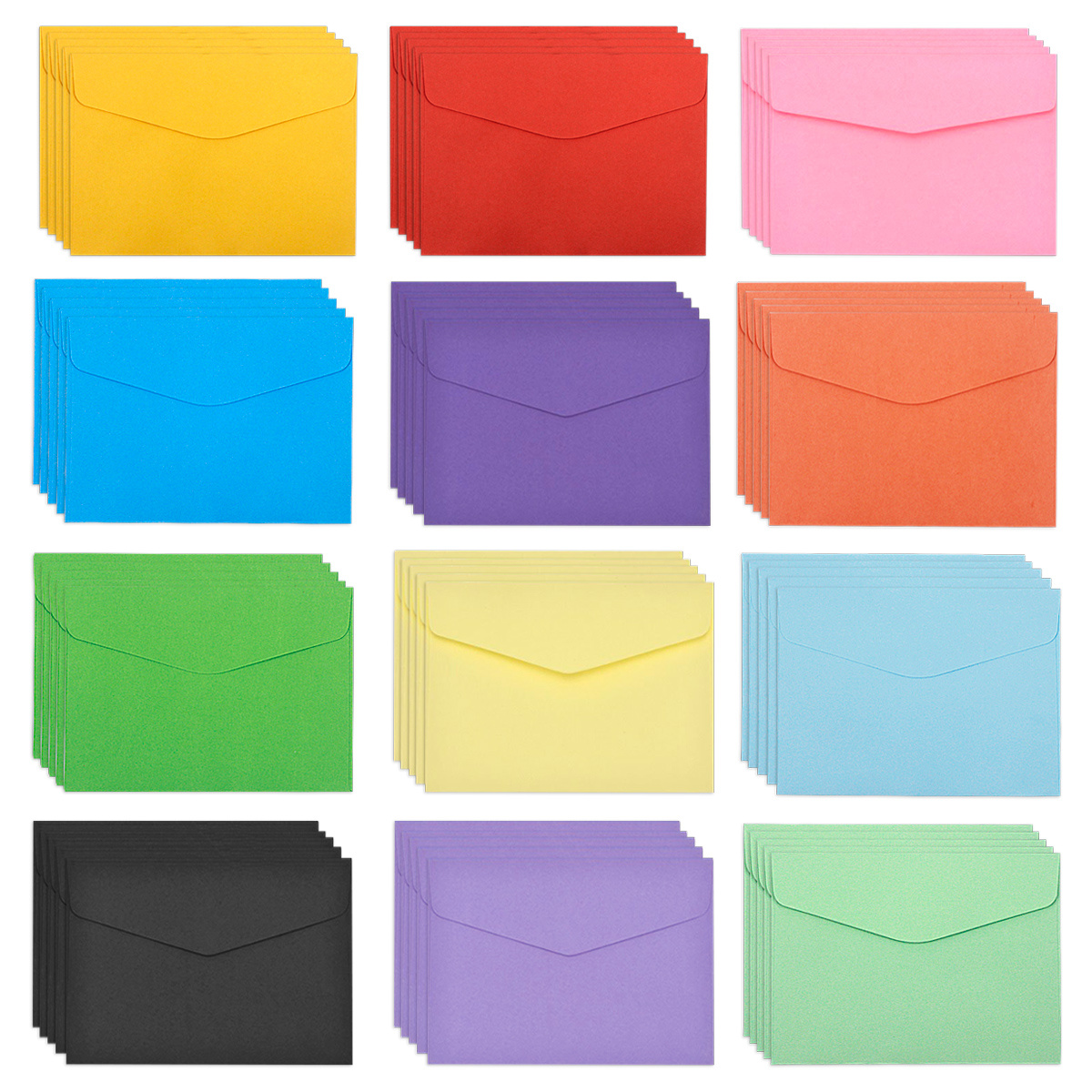Wishop A7 Colorful Envelopes and Blank Cards 24 Pieces A7 Envelopes and 24 Pieces 5x7 Colorful Flat Cards for Weddings, Invitations, Birthday, Baby
