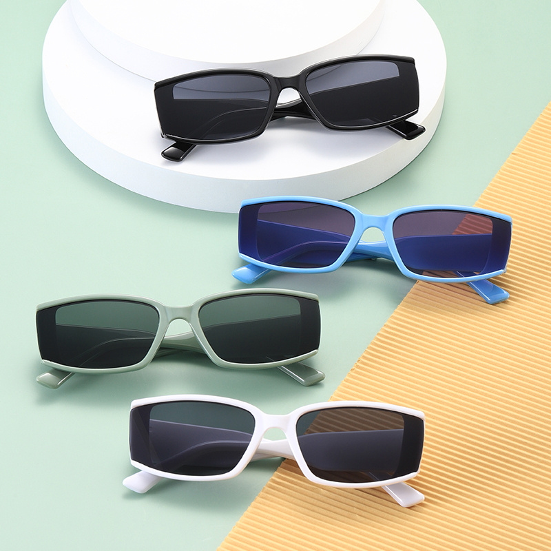 Boys Casual Trendy Vintage Y2k Rectangle Sunglasses Sun - Temu