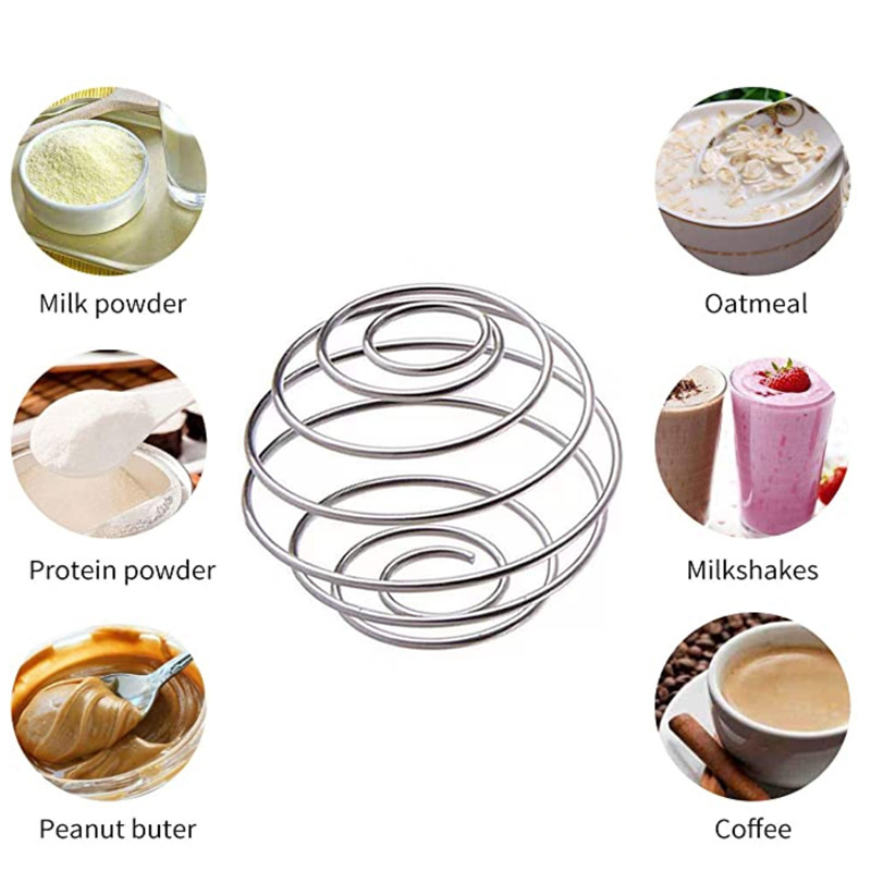 Milkshake Protein Shaker Ball Wire Mixer Mixing Whisk Stainless Steel  Spring Balls Mixing Ball Kitchen Accessories Dropship