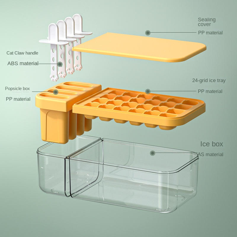 Home Kitchen Rectangular Ice Cream Box Plastic Pp Storage - Temu