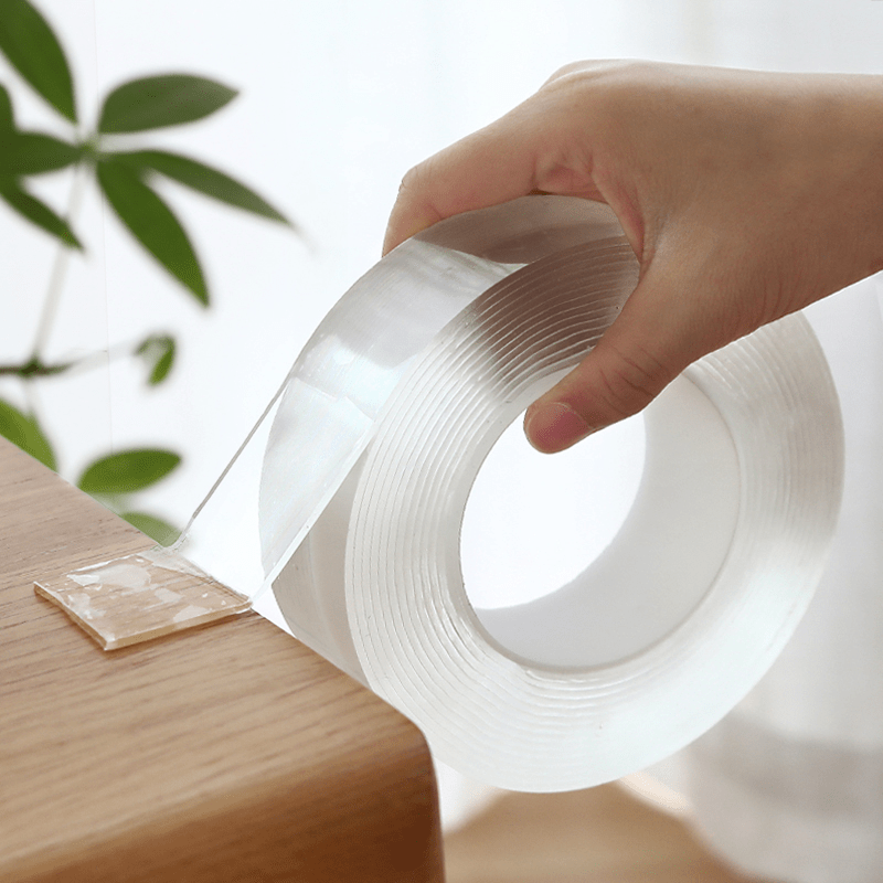 Double Sided Tape Heavy Duty(9.84FT/3M)Multipurpose Wall Tape Adhesive Strips Removable Mounting Tape,Reusable Strong Sticky Transparent Tape Gel