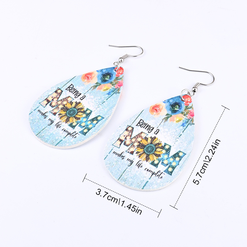 Women's Teardrop PU Earrings, Perfect Dangle Gift for Mother's Day
