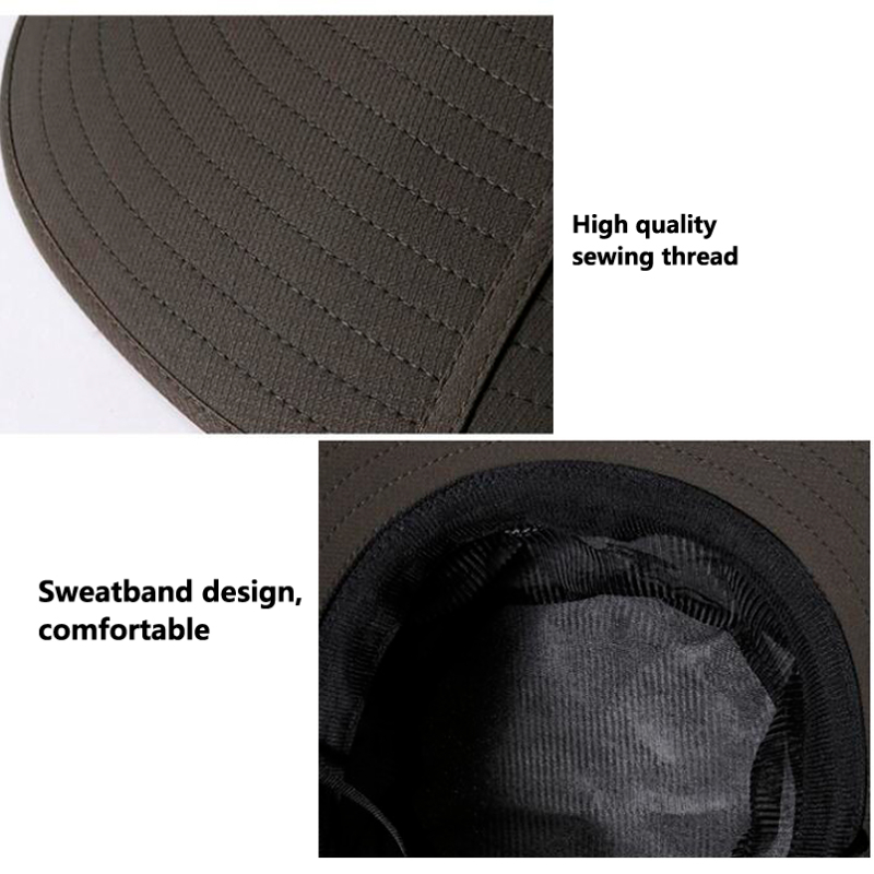 Sinknap Men Sun Hat Wide Brim Adjustable Windproof Rope Quick Drying Casual  Hat Sun Protection Solid Color Summer Outdoor Visor Hat Fisherman Hat Male