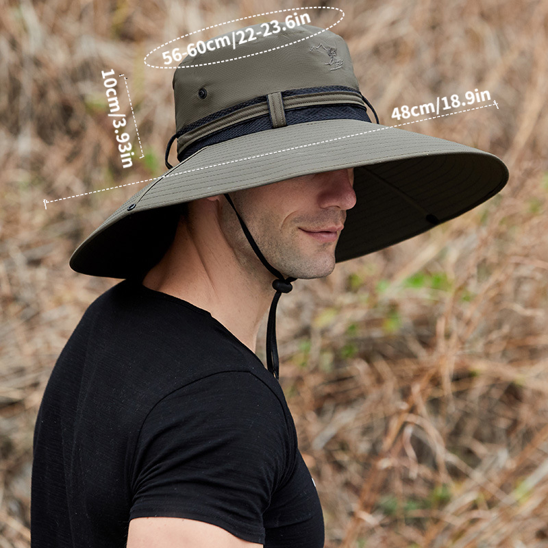Mens Fedora Brimmed Hat, Outback Sun Hat for Men