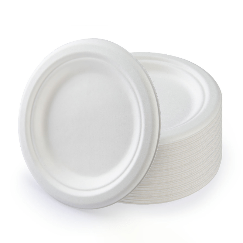 PLASTICPRO Platos redondos de plástico de 7 pulgadas para microondas,  desechables, color blanco, vajilla de 200 unidades