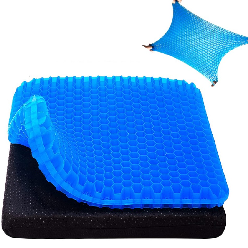 (Net) Silicone Gel Egg Sitter Cushion Seat Flex Pillow Soft Breathable  Honeycomb Cushion Back Support Sit with Non-Slip Cover for