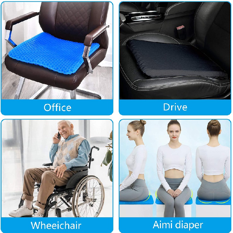 Silicone Gel Coccyx Seat Cushion - for Office / Chair / Car