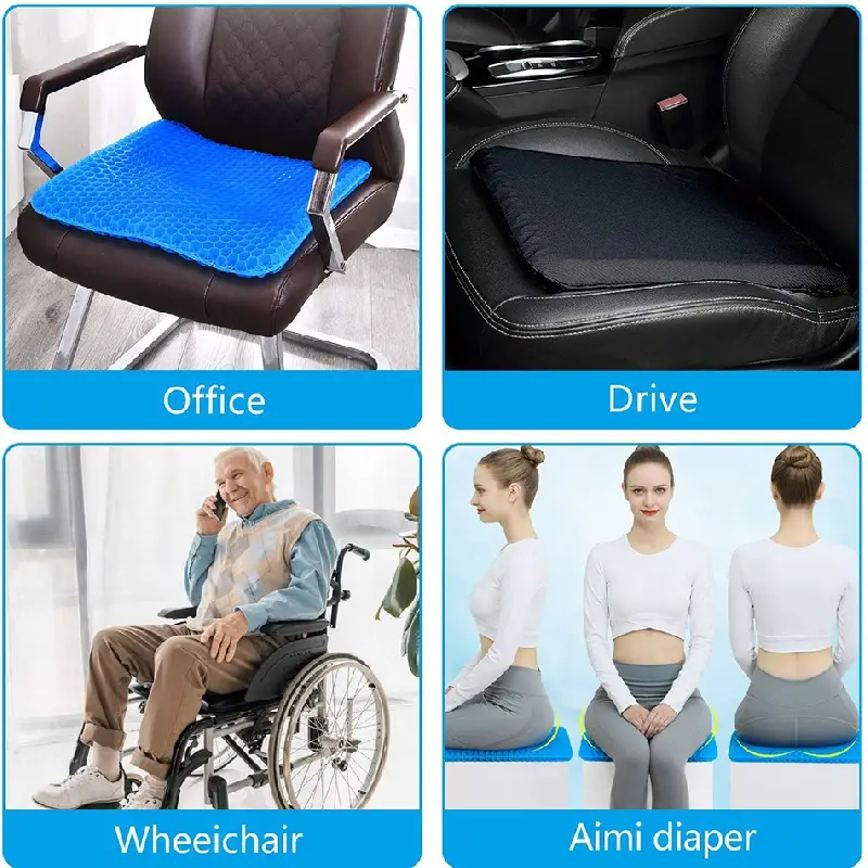 Cool And Comfortable Office Chair Cushion Honeycomb Gel Seat - Temu