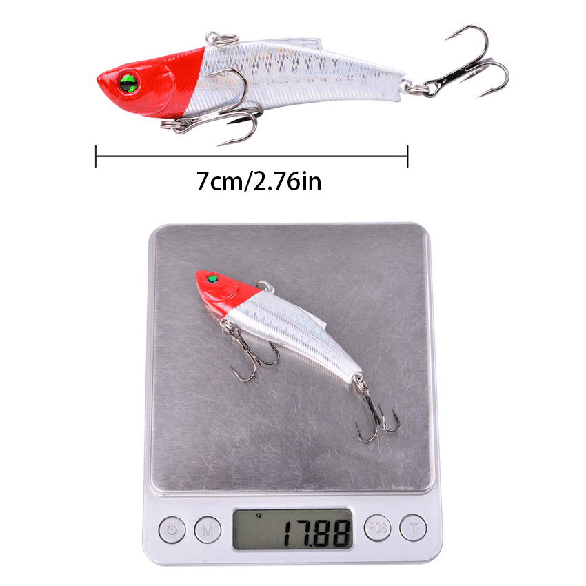 1pc Aorace Winter Ice Fishing Lure - 7cm/2.76in, 18g Sinking Vib Hard Bait  Crankbait with Treble Hooks - Perfect for Catching More Fish in Cold Weathe
