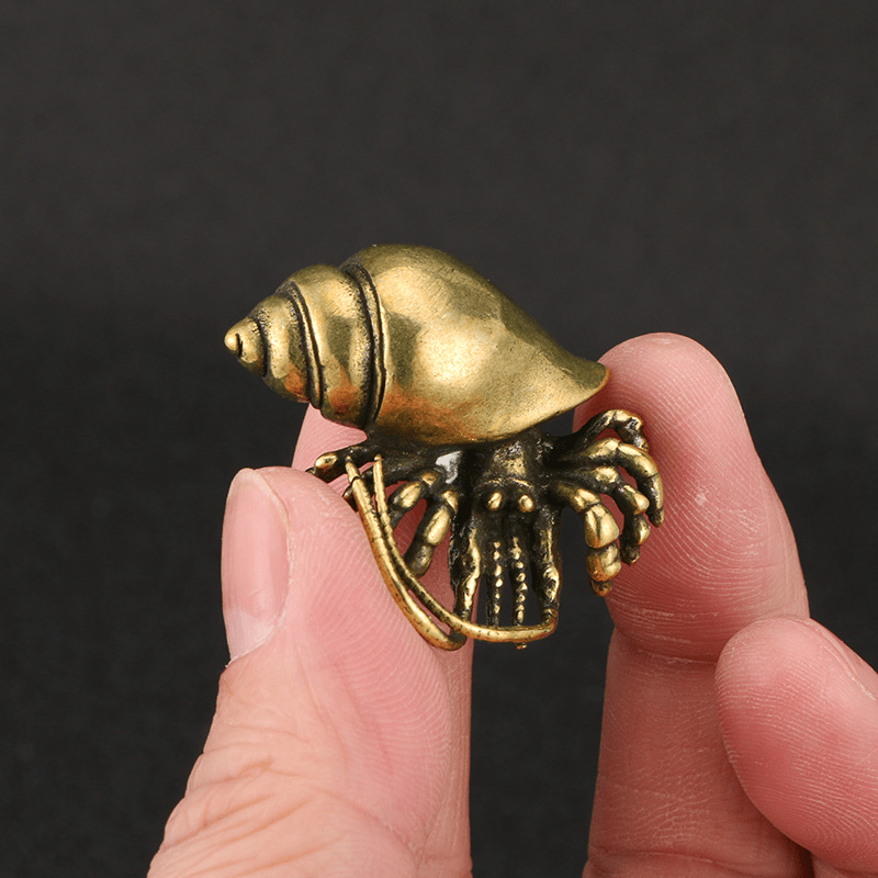 

1pc, Antique Crab Play Settlement With Brass Compartments And Fun Handle - Perfect Desktop Decoration And Tea Pet Decoration