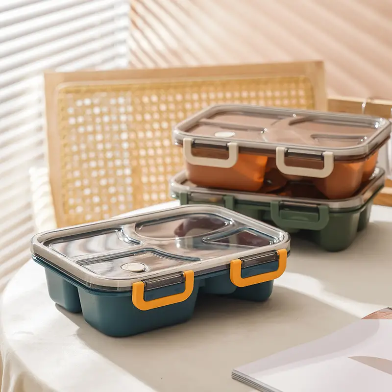 Lunch Dinner Box, Pantry Organizers Transparent Window Lunch Box, Pp Bento  Boxes, Leak Proof Food Container, Student Adult Microwave Heating Food  Storage, Household Kitchen Accessories - Temu