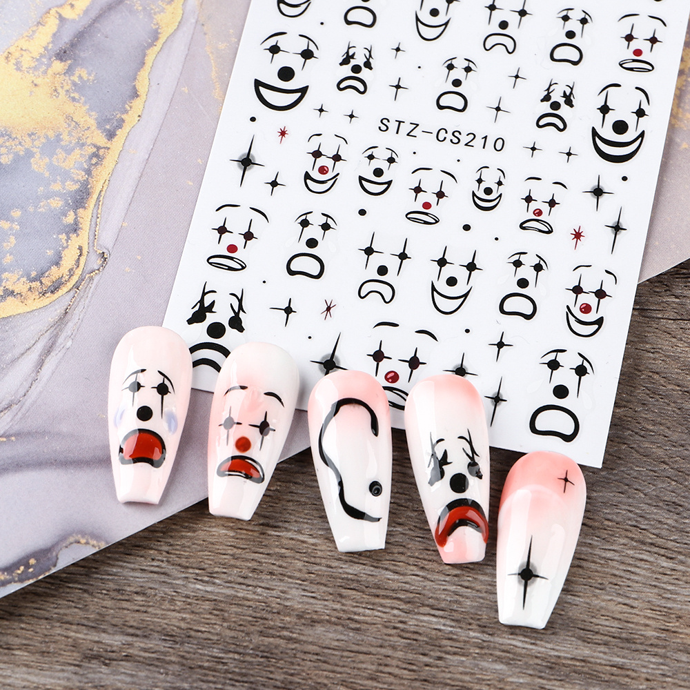  6Sheets Halloween Nail Stickers for Nail Art 5D Halloween Nail  Decals Horror Skull Ghost Blood Pumpkin Star Moon Heart Nail Art Designs Nail  Sticker for Women Manicure Decoration Accessories New Craft 