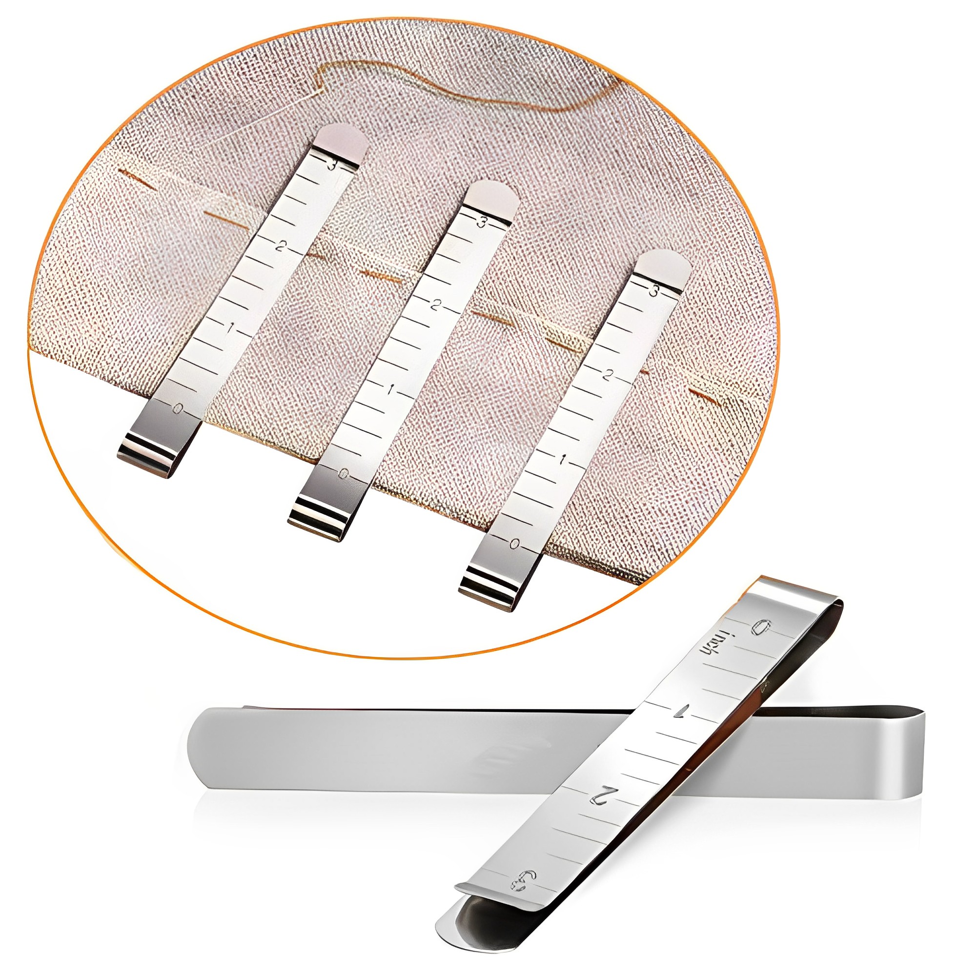 4PCS Sewing Gauge Ruler with Sliding Marker Set Metal Measuring