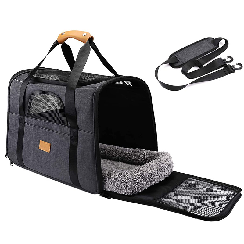 Portable Breathable Pet Carrier Bag Softsided Travel Handbag For