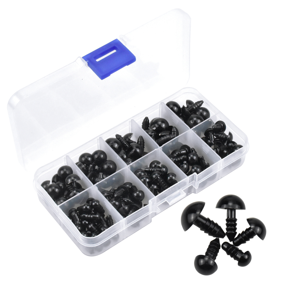 135 Pcs Plastic Safety Eyes And Noses 6-12mm/0.24x0.47in Black Safety Eyes  Doll Making With Washers Small Doll Eyes