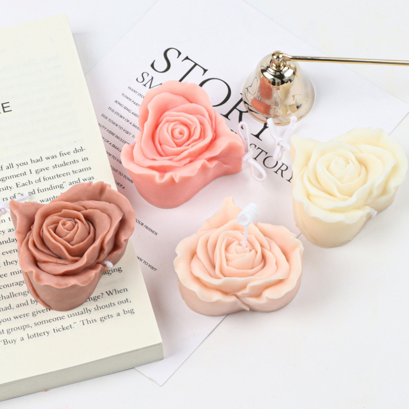 Valentine's Day Love Mousse Cake Candle Silicone Mold DIY Chocolate Rose  Flower Decoration Handmade Soap Aromatherapy Mould