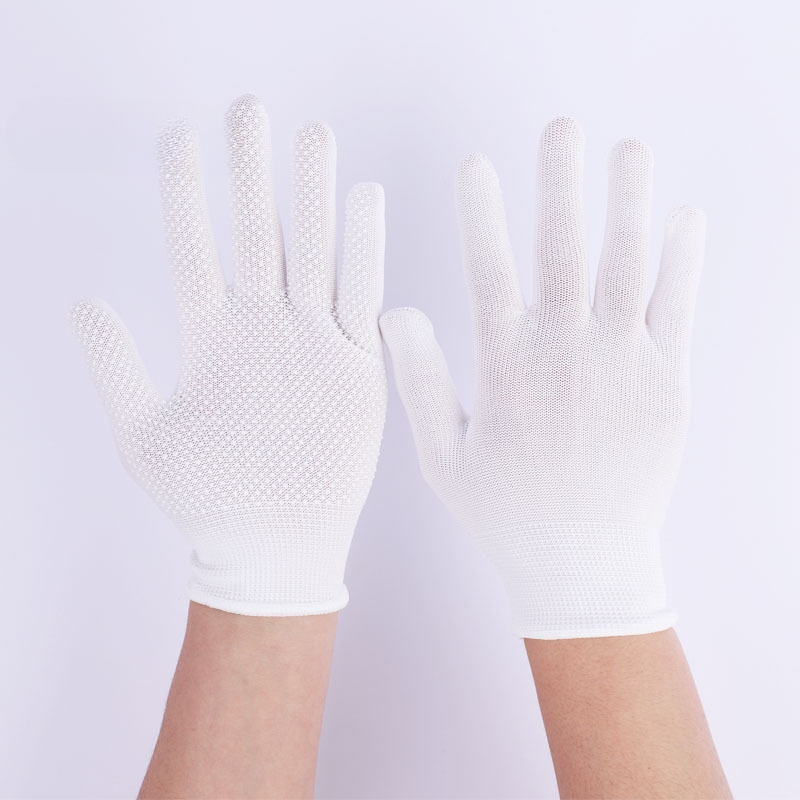 Seamless Knit Nylon Work Gloves with Microdot on Palm Medium(3Pairs)