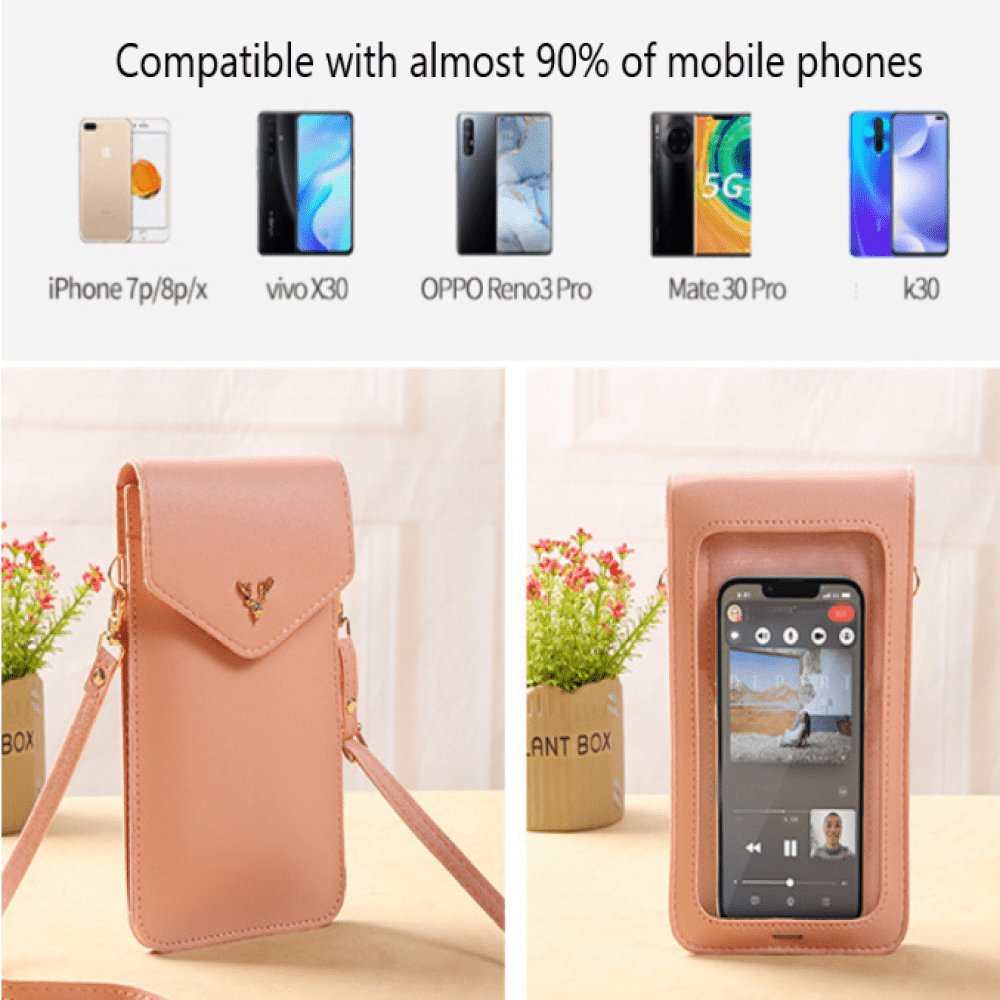  GAOXUFEI Bolso pequeño para teléfono celular para mujer, cartera  de gran capacidad, versátil a la moda (color rosa, tamaño: 4.3 x 1.6 x 7.5  pulgadas) : Ropa, Zapatos y Joyería