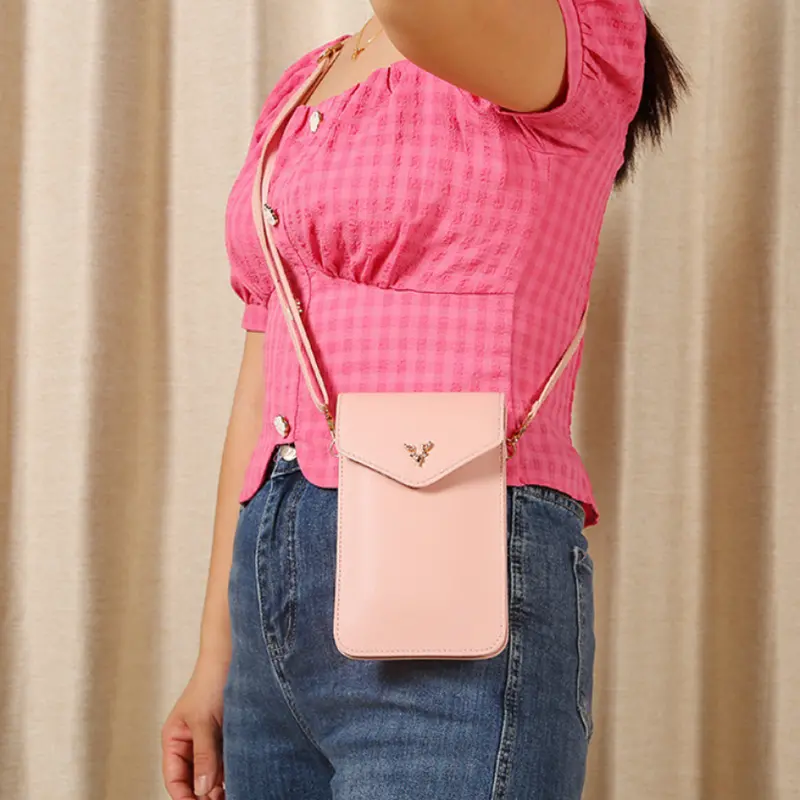  GAOXUFEI Bolso pequeño para teléfono celular para mujer,  cartera de gran capacidad, versátil a la moda (color rosa, tamaño: 4.3 x  1.6 x 7.5 pulgadas) : Ropa, Zapatos y Joyería