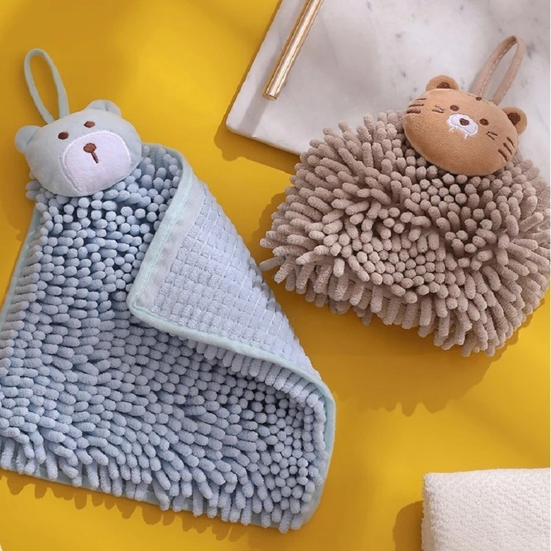 Soft Absorbent Towels Kitchen Bathroom Hanging Wipe Hand Towels Baby