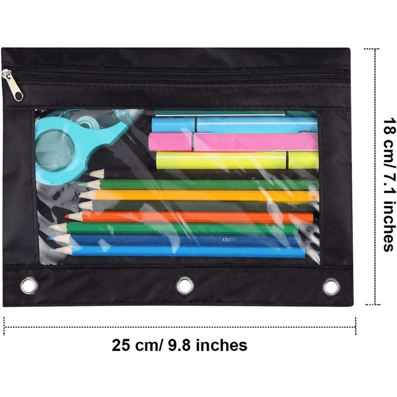  Pencil Pouch for 3 Ring Binder, 2 Pack Pencil Pouch 3