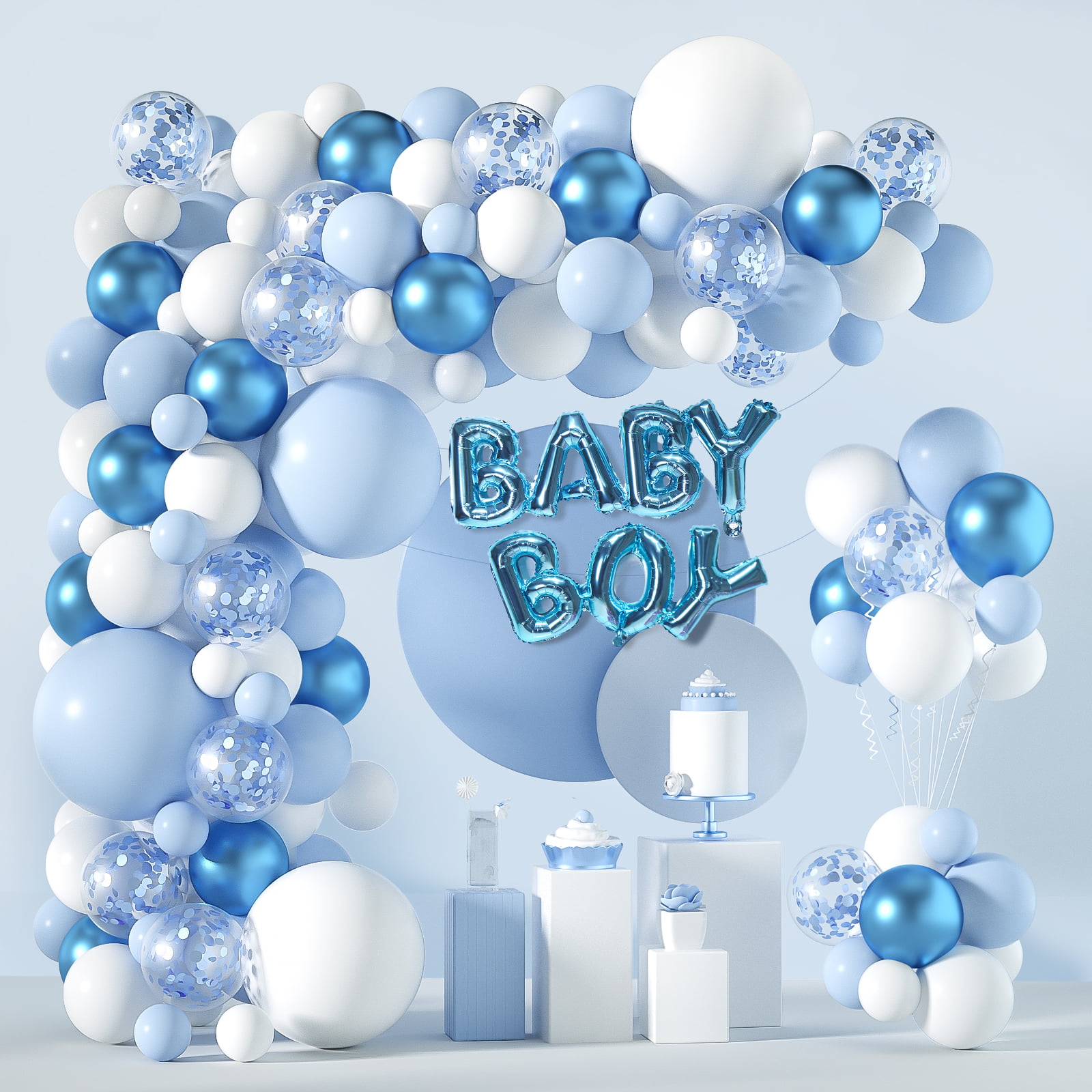 Baby Blue Balloons Light Blue Balloons 12 inch 50 Pcs Pastel Blue Baby Balloons for Baby Shower Happy Birthday Gender Reveal Balloons