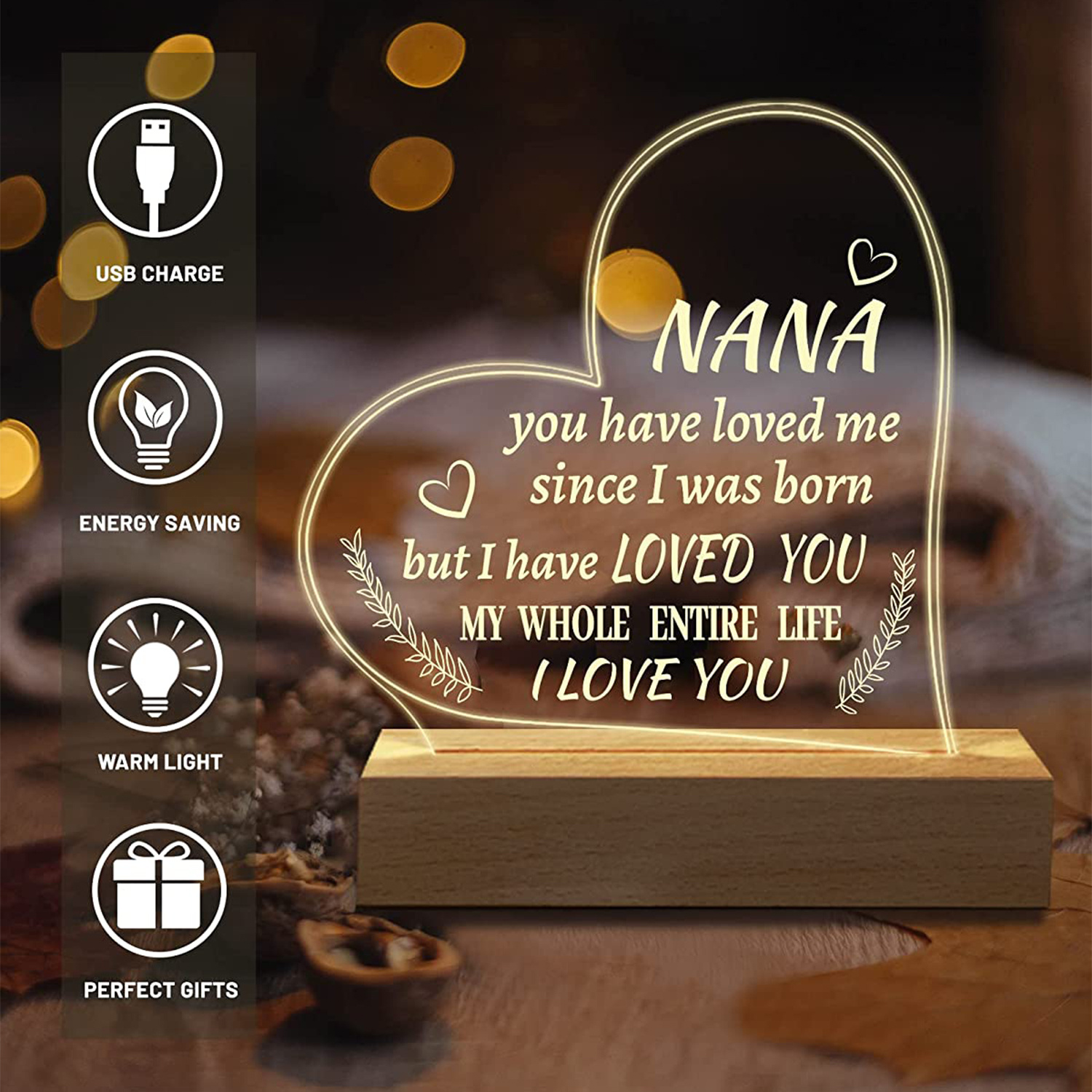 Gifts For Grandma Grandma Birthday Gifts Engraved Night - Temu Italy