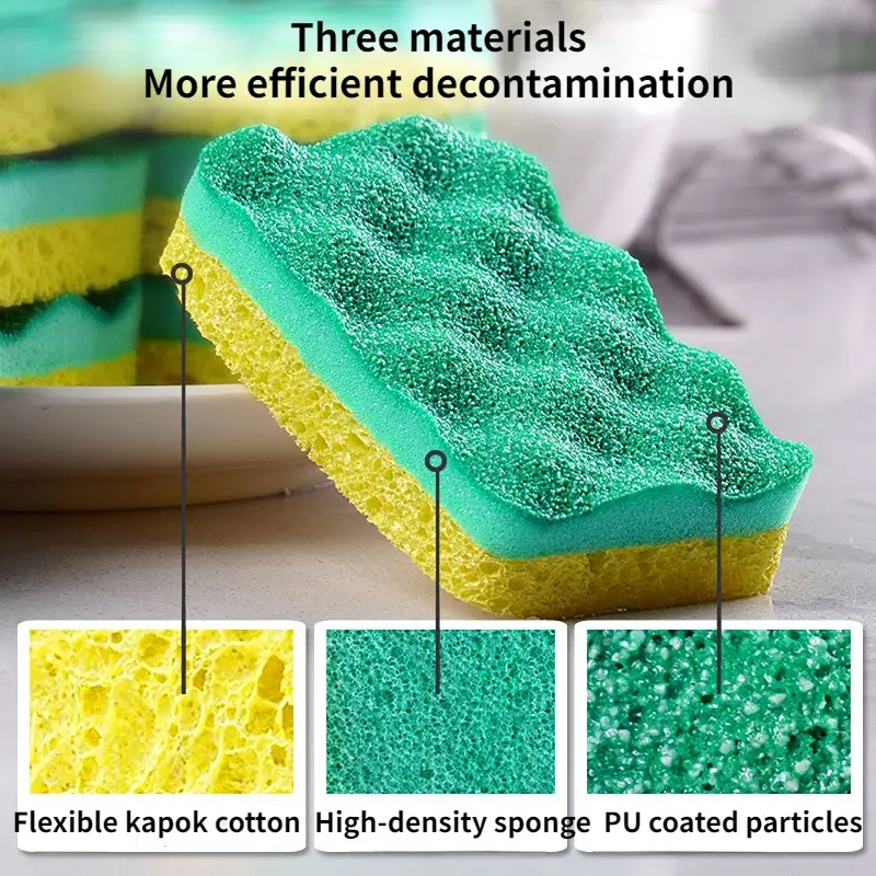 9 Pc Set Sponge Scrubber Basket Scouring Pads Scrub Clean Kitchen