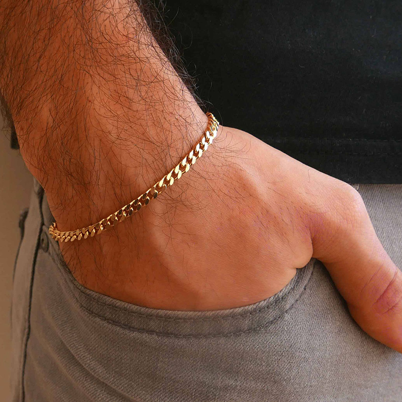 

Chunky Curb Chain Bracelet Stainless Steel Cuban Link Chain