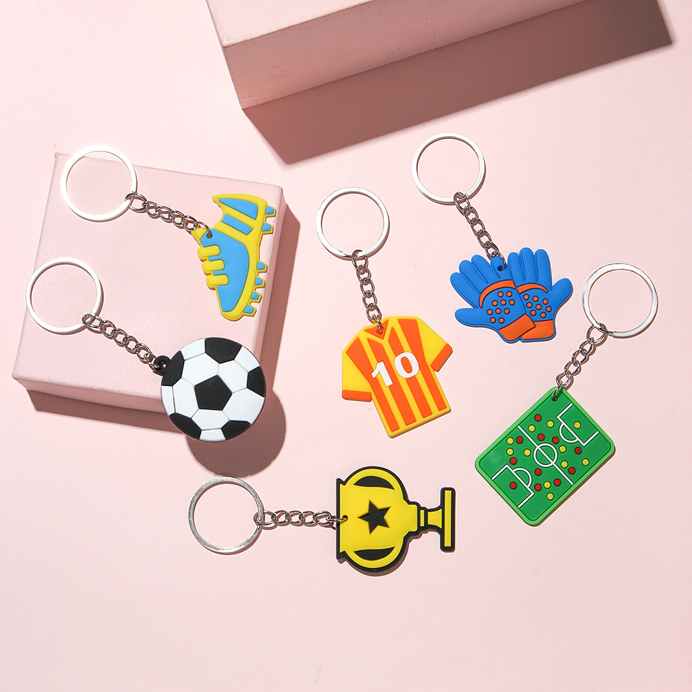 Cartoon Football Decor Keychain Cute Key Ring Bag Purse Charm Car
