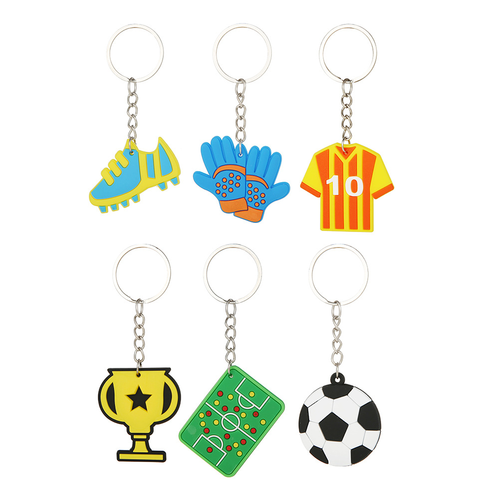 Cartoon Football Decor Keychain Cute Key Ring Bag Purse Charm Car