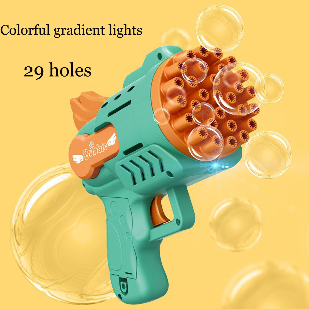 32-hole Bubble Gun Electric Automatic Soap Rocket Bubble Machine Portable  Outdoor Party Wedding Party Led Light Blower Birthday Gifts - Temu