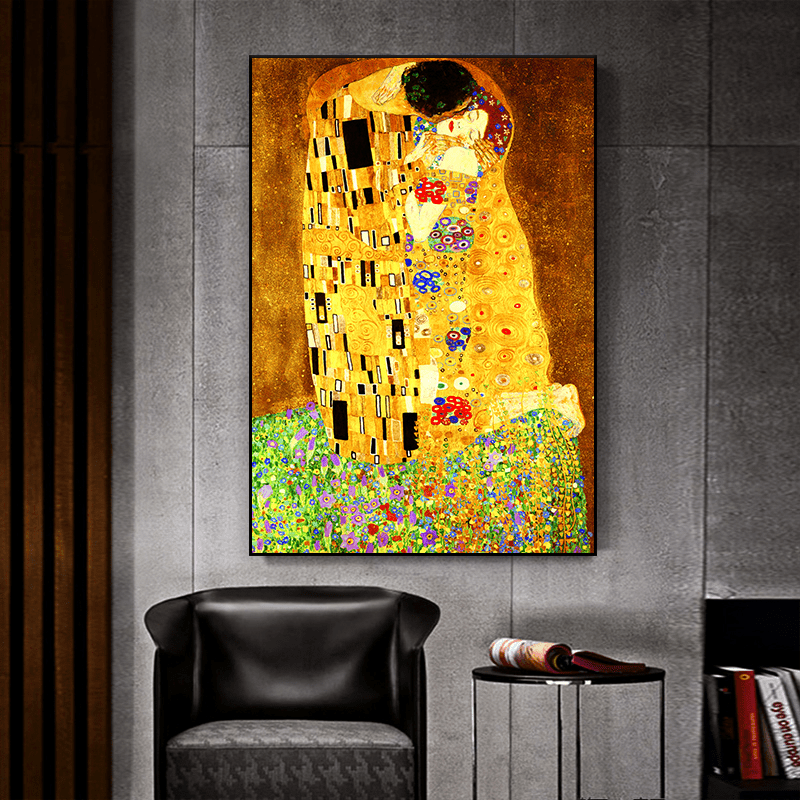 Gustav Klimt - The Kiss Stampa su Tela