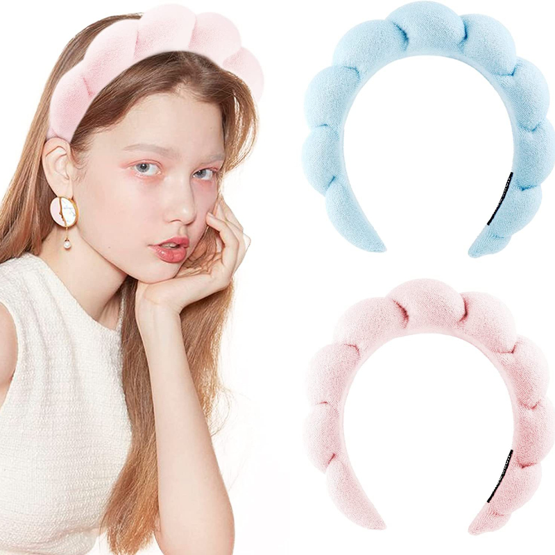 Sponge Puffy Headband Terry Cloth Spa Makeup Face Wash Skincare