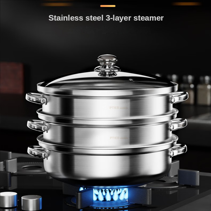 2/3 Tier Stainless Steel Steamer Pot With Lid Multi tiered - Temu