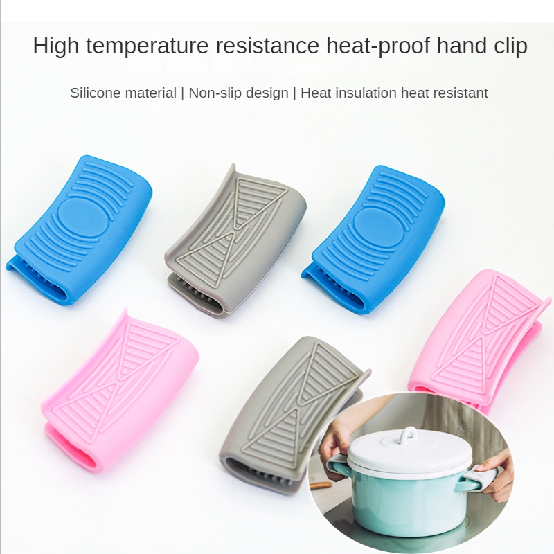 2Pcs Silicone Pan Handle Cover Heat Insulation Covers Pot Ear Clip Oven Grip