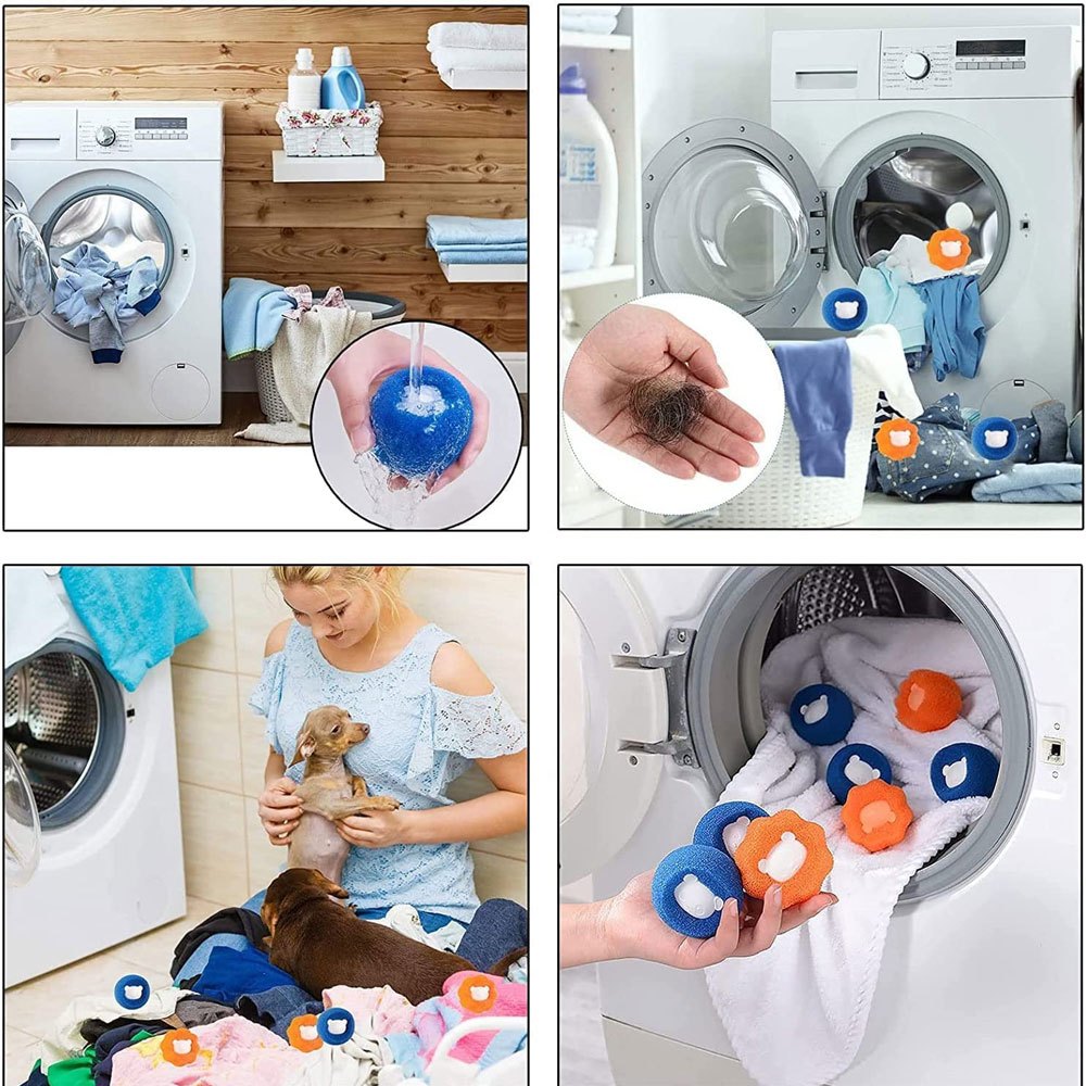 2Pcs Kit de balle de lessive, balle de nettoyage réutilisable pour machine  à laver, enlève les cheveux, les peluches et les poils d'animaux des  vêtements, produit ménager - Temu France