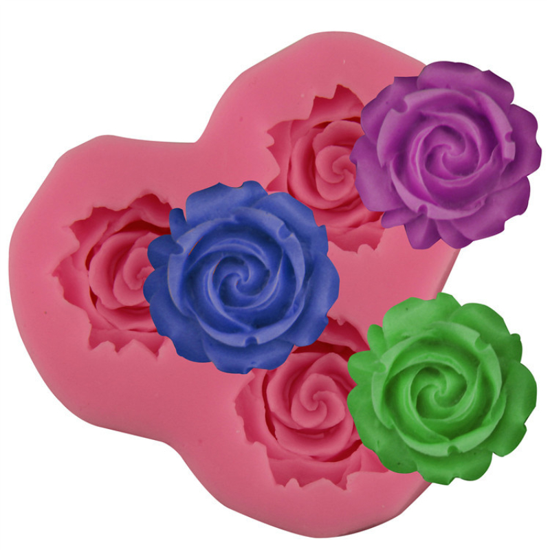 1pc Rose Flower Silicone Mold, DIY Wedding Cupcake Cake Silicone Mold,  Chocolate Gummy Mold, Candy Resin Mold