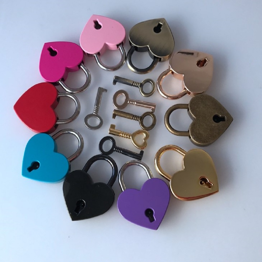 Petit cadenas en forme de cœur en métal Mini serrure avec clé pour boîte à  bijoux Boîte de rangement Journal Livre, paquet de 2 (or)