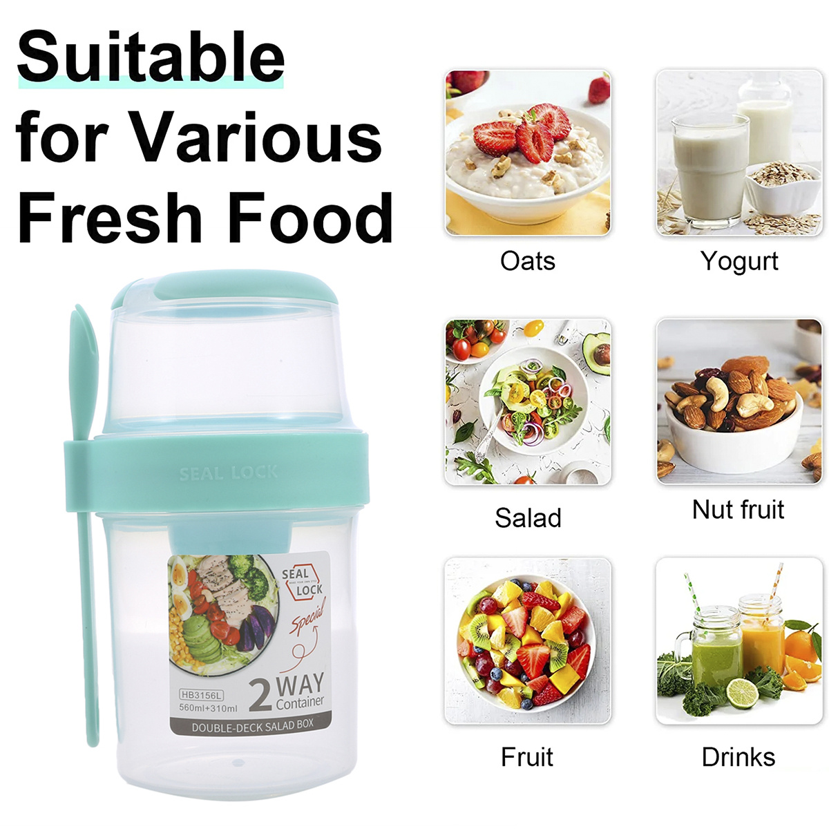 Large Capacity Salad Shaker, Healthy Salad Container, Portable Salad  Dressing Rack, Picnic Lunch Breakfast Salad Cup, Hand Wash, Kitchen  Supplies, Kitchen Tools - Temu