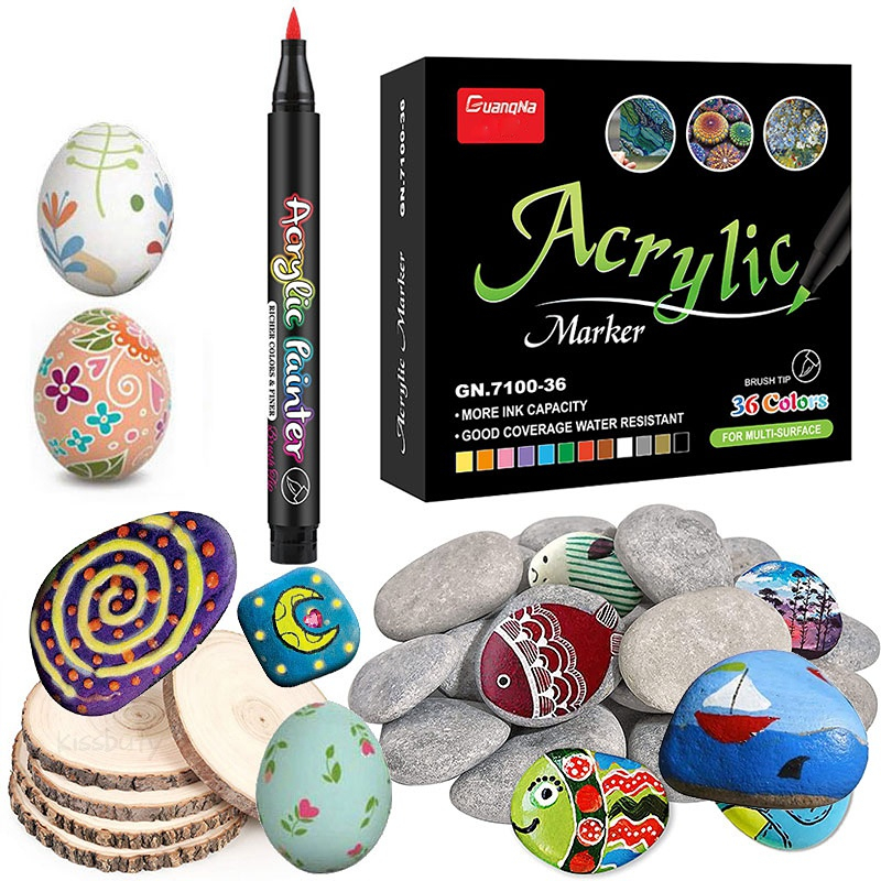 8/12/24/36 Colors Acrylic Pen Acrylic Paint Brush Marker Pens for