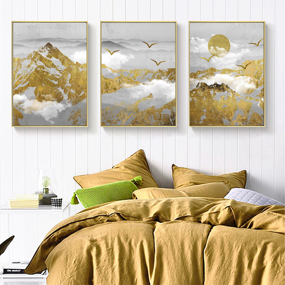 3pcs Set Modern Poster Abstract Picture Goldves Nordic Black Wall Art 3pcs Set Modern Poster Abstract Picture Goldves Nordic Black Wall Art